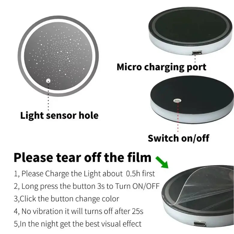 7 Color-Changing LED Car Cup Holder Coasters 🚗✨