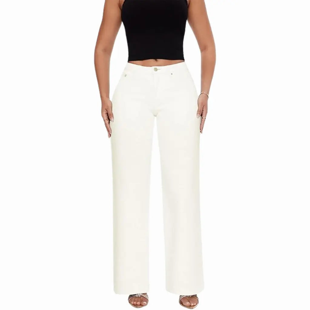 TroveHand Mid-Low Rise Stretch Wide-Leg Jeans