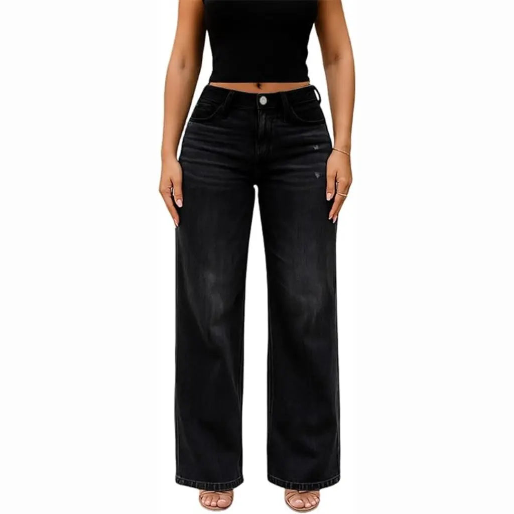 TroveHand Mid-Low Rise Stretch Wide-Leg Jeans
