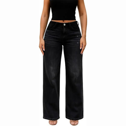 TroveHand Mid-Low Rise Stretch Wide-Leg Jeans