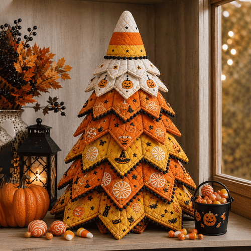 Halloween Quilted Fabric Tree Kit | 3D DIY Tabletop Centerpiece