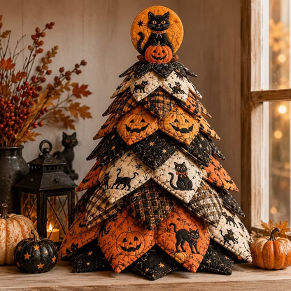 Halloween Quilted Fabric Tree Kit | 3D DIY Tabletop Centerpiece