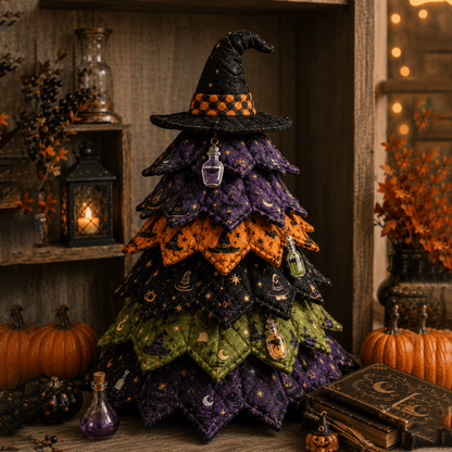 Halloween Quilted Fabric Tree Kit | 3D DIY Tabletop Centerpiece