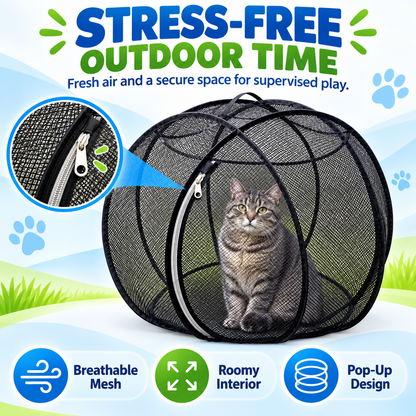 🐱🌿 Trovehand Cat Haven™ – Pop-Up Mesh Playpen