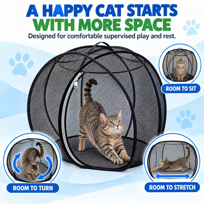 🐱🌿 Trovehand Cat Haven™ – Pop-Up Mesh Playpen