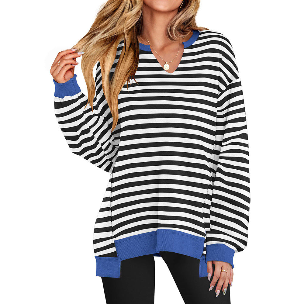 Womens Oversized Sweatshirt V Neck Long Sleeve Tunic Lightweight Pullover 2026 Winter Casual Tops Teen Girl Outfits