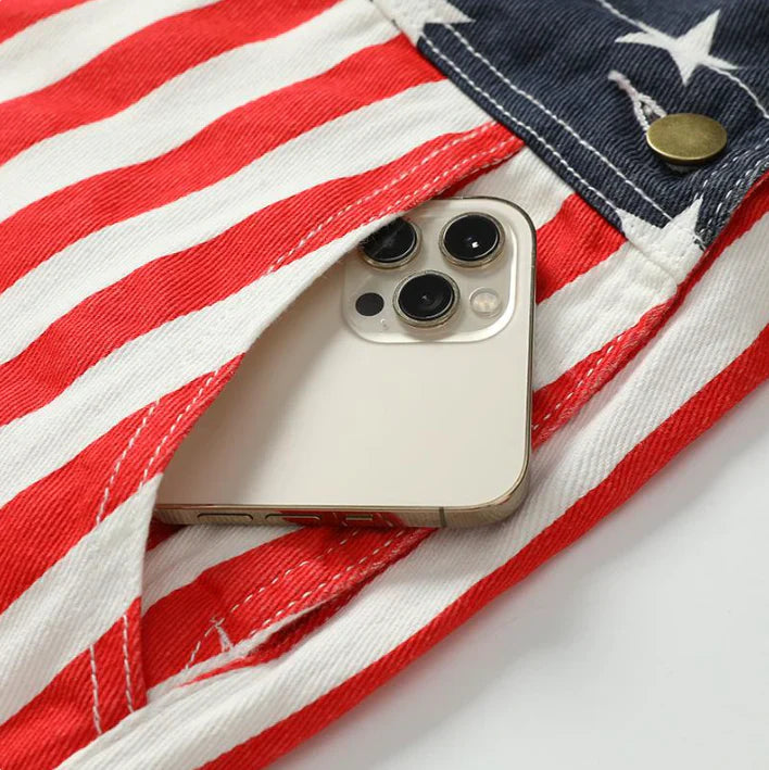 📢📢50% OFF !! ⏰ American Flag Unisex Overalls