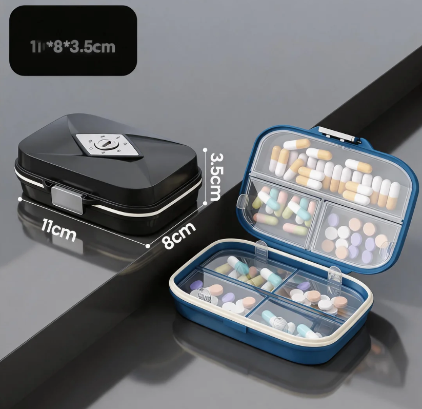 7-Day Double Layer Moisture-Proof Travel Pill Box, Portable Weekly Pocket Medicine Organizer