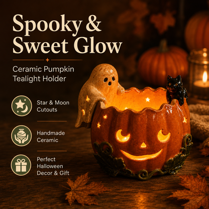 ✨Whimsical Ceramic Pumpkin Holder🎃