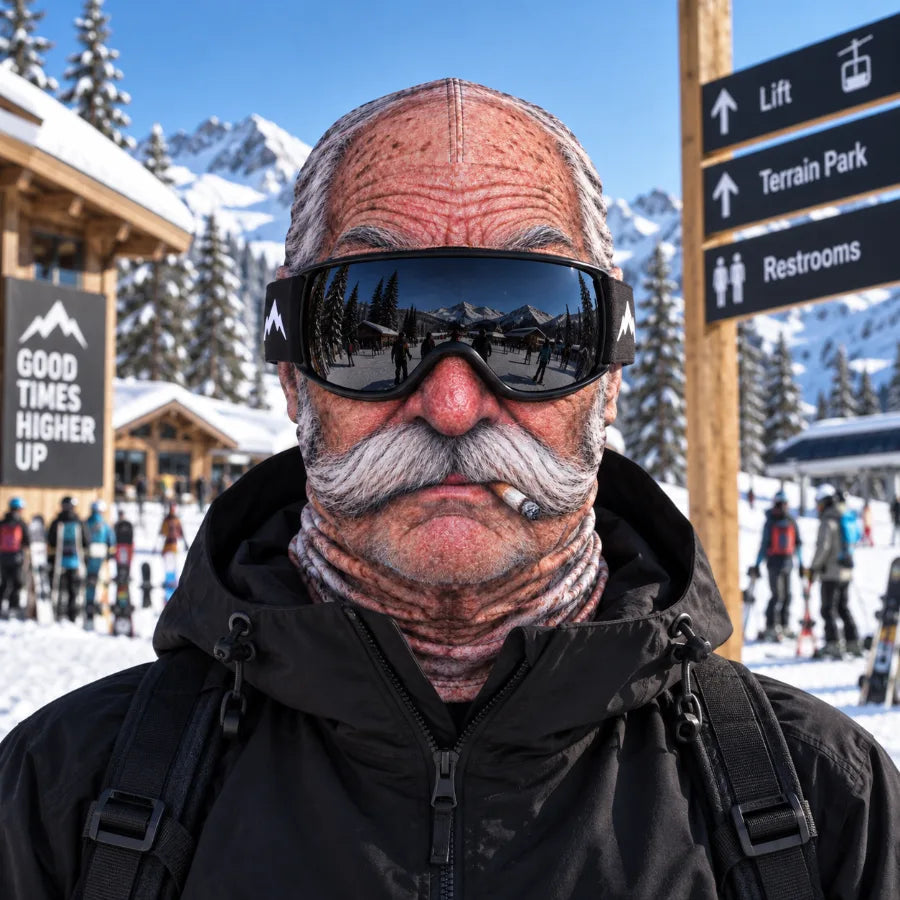 The Instructor funny old man ski mask
