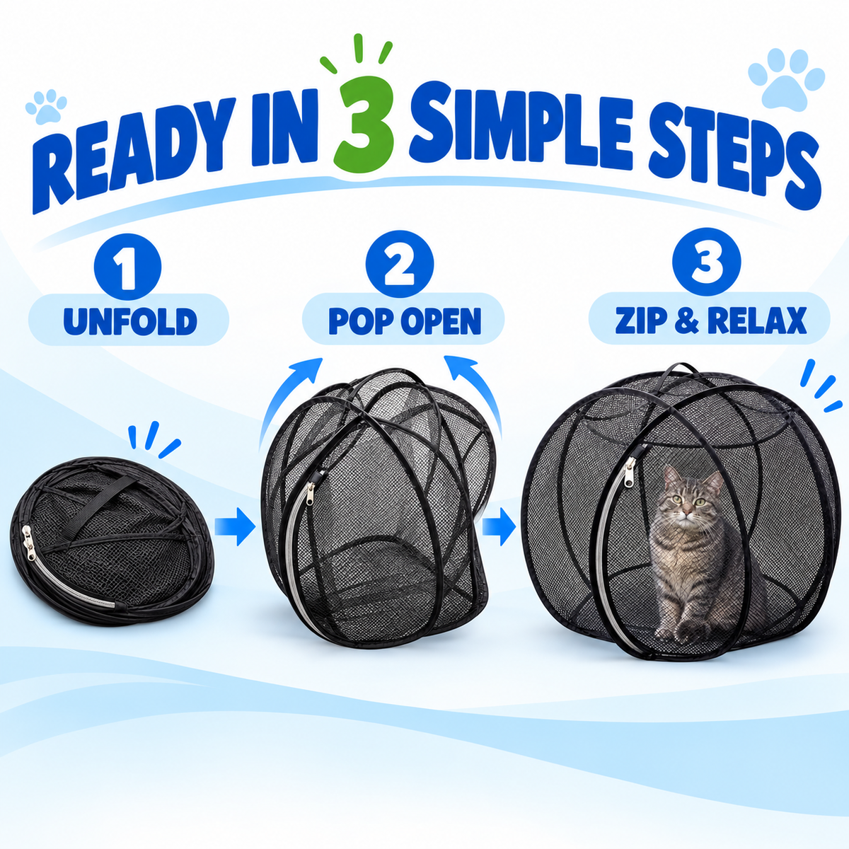 🐱🌿 Trovehand Cat Haven™ – Pop-Up Mesh Playpen