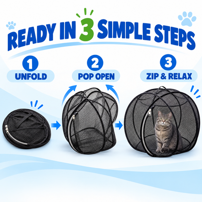 🐱🌿 Trovehand Cat Haven™ – Pop-Up Mesh Playpen