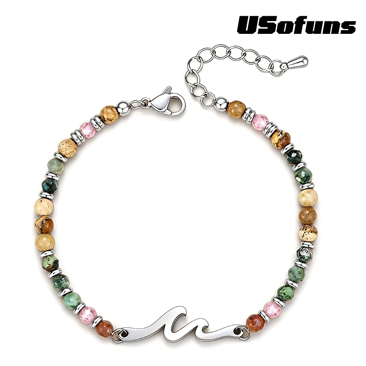 Dainty Gemstone Wave Bracelet