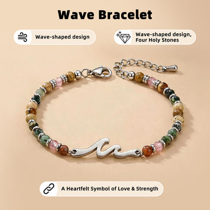 Dainty Gemstone Wave Bracelet