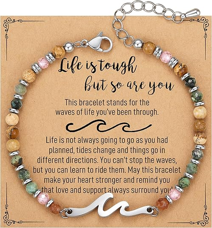 Dainty Gemstone Wave Bracelet