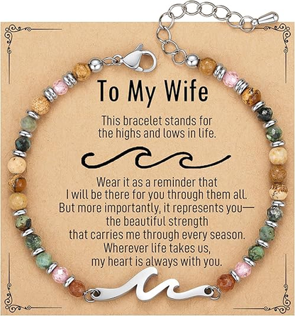 Dainty Gemstone Wave Bracelet