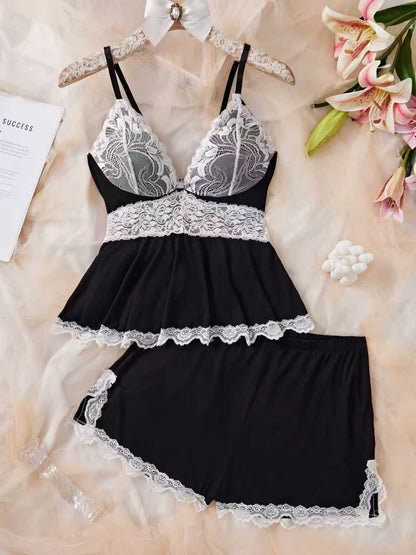 High Slit SPOILD Lacy Short 2-Piece Set