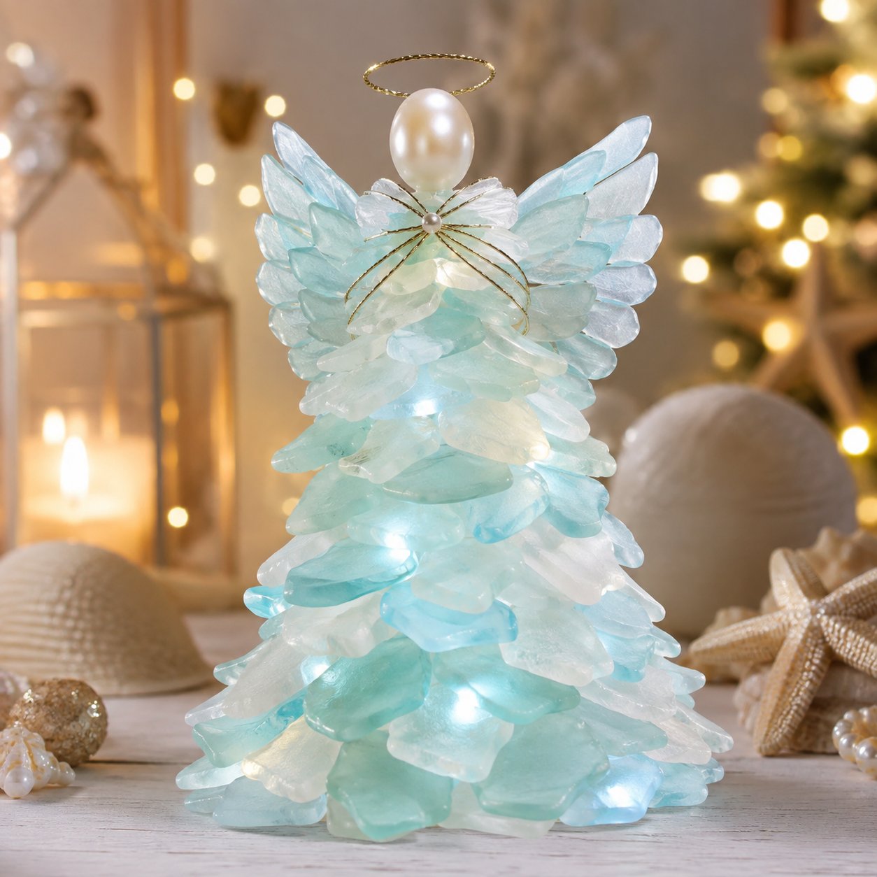 🔥Last Day 49% OFF – 🎅 Beginner-Friendly DIY Lighted Sea Glass Santa Christmas Decor Kit