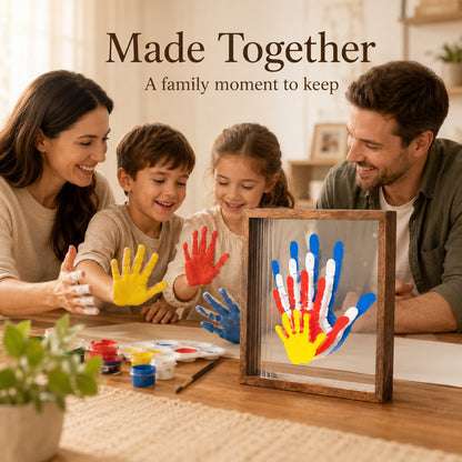🎁Last Day 50% OFF🔥Wooden Transparent Handprint Frame Set, DIY Family Memorial Gift Kit
