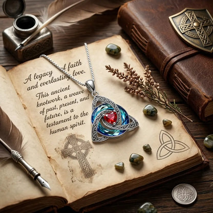 Celtic Birthstone Trinity Necklace  A Symbol of Faith, Love & Forever