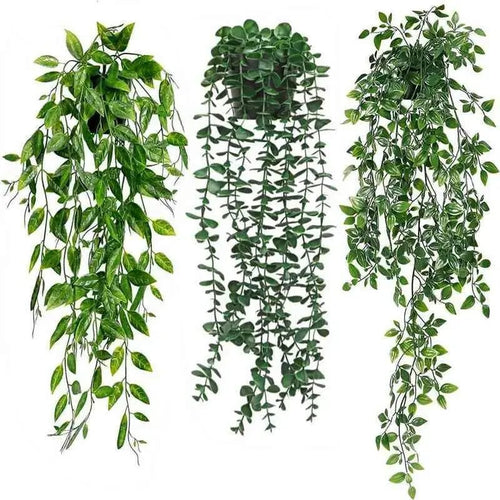 Hot Sale🌿✨ 3-Pack Artificial Hanging Potted Plants – Lifelike Faux Greenery for Any Space