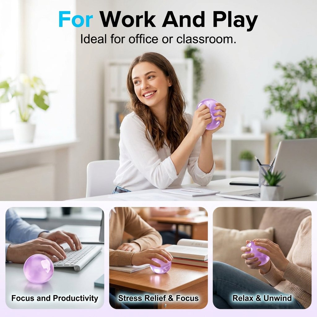 Shape & Squeeze Coconut Oil Stress Ball – No-Rebound Fidget Toy