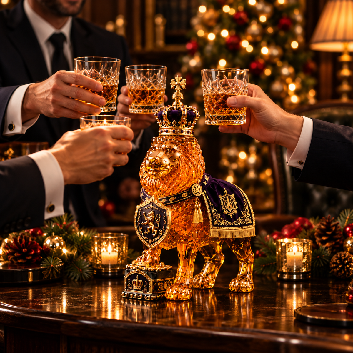 👑Crown 87th Anniversary Royal Lion Whiskey Bottle