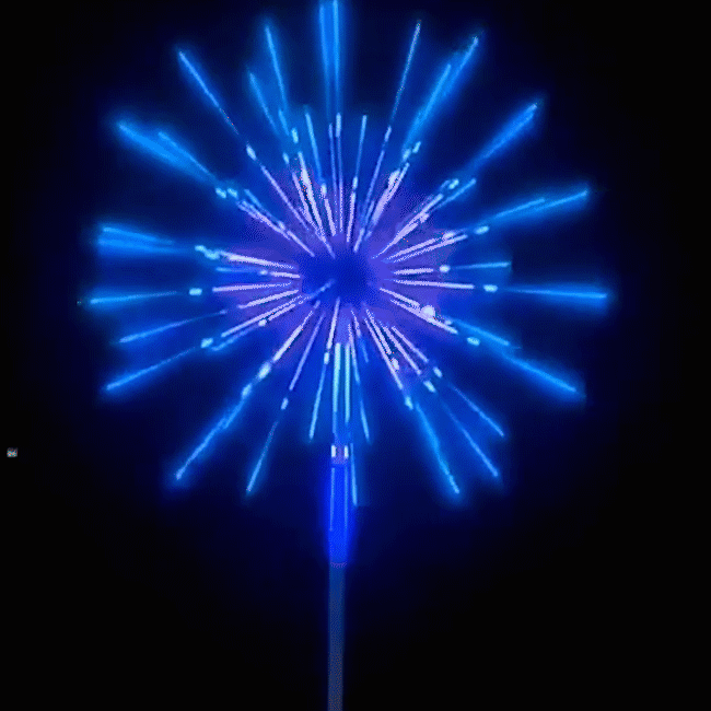 Fireworks LED light demonstrating animated colorful bursts