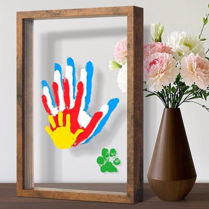 🎁Last Day 50% OFF🔥Wooden Transparent Handprint Frame Set, DIY Family Memorial Gift Kit