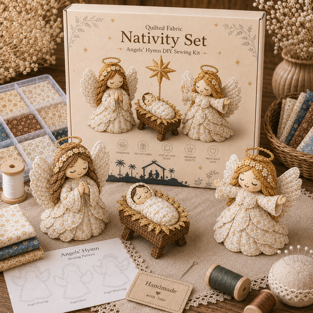 ✨ DIY Patchwork Nativity Scene Sewing Kit