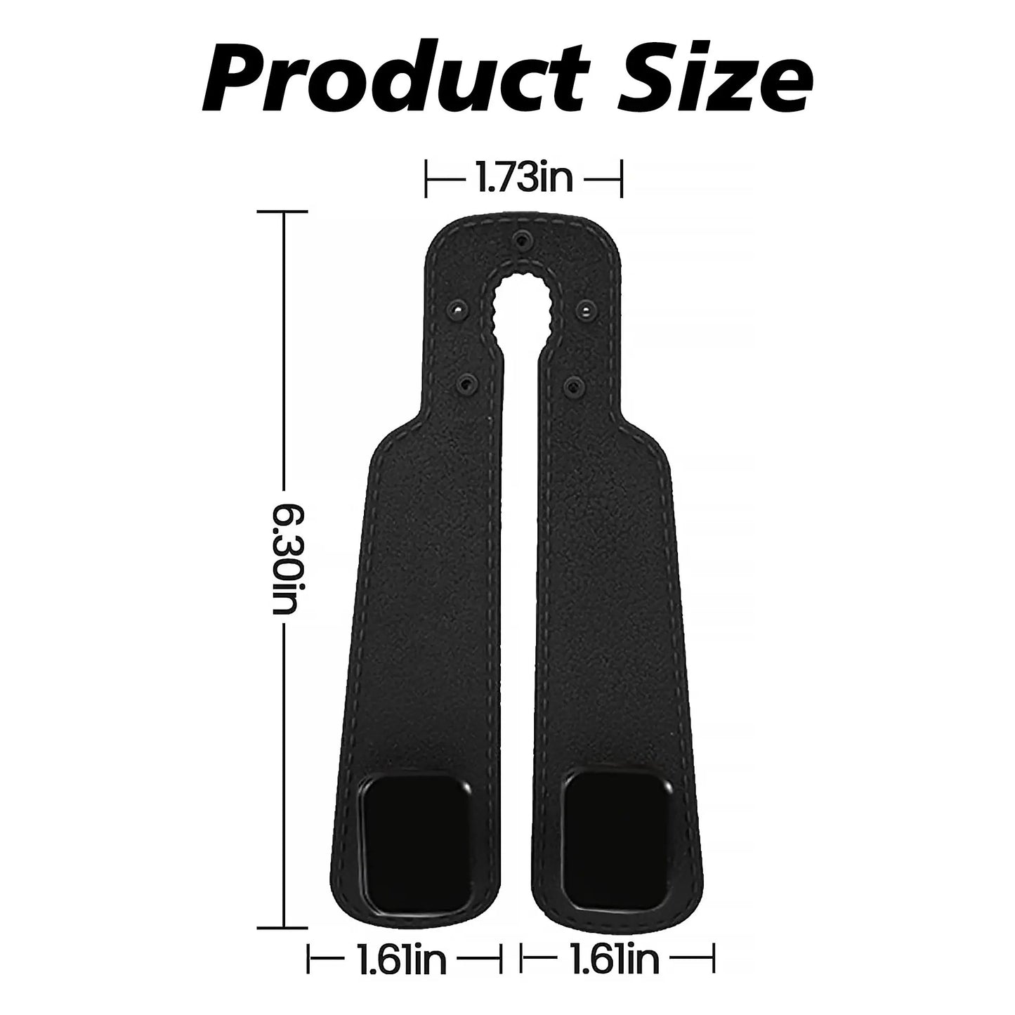 4PCS Faux Leather Car Headrest Hooks: Double-Hook Organizer for Bags & Essentials