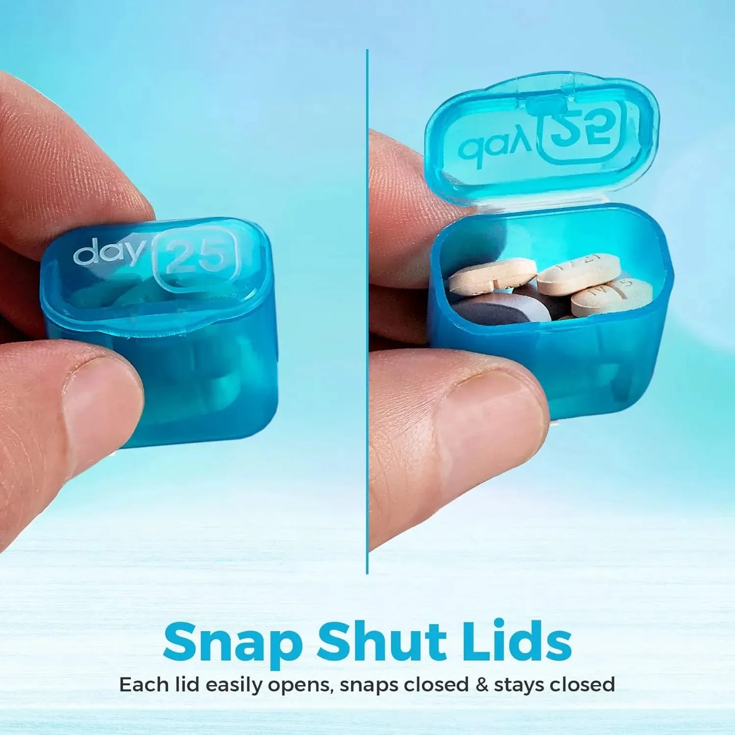 🔥✨31-Day Monthly Pill Box: Easy-Open Lids, Removable Pods, Date Reminder, Travel Case