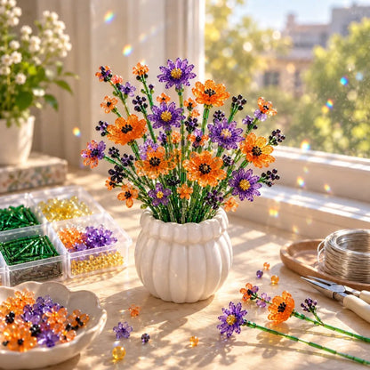 🌸 DIY Beaded Wildflower Bouquet Kit – Handmade Crystal Flower Craft Set