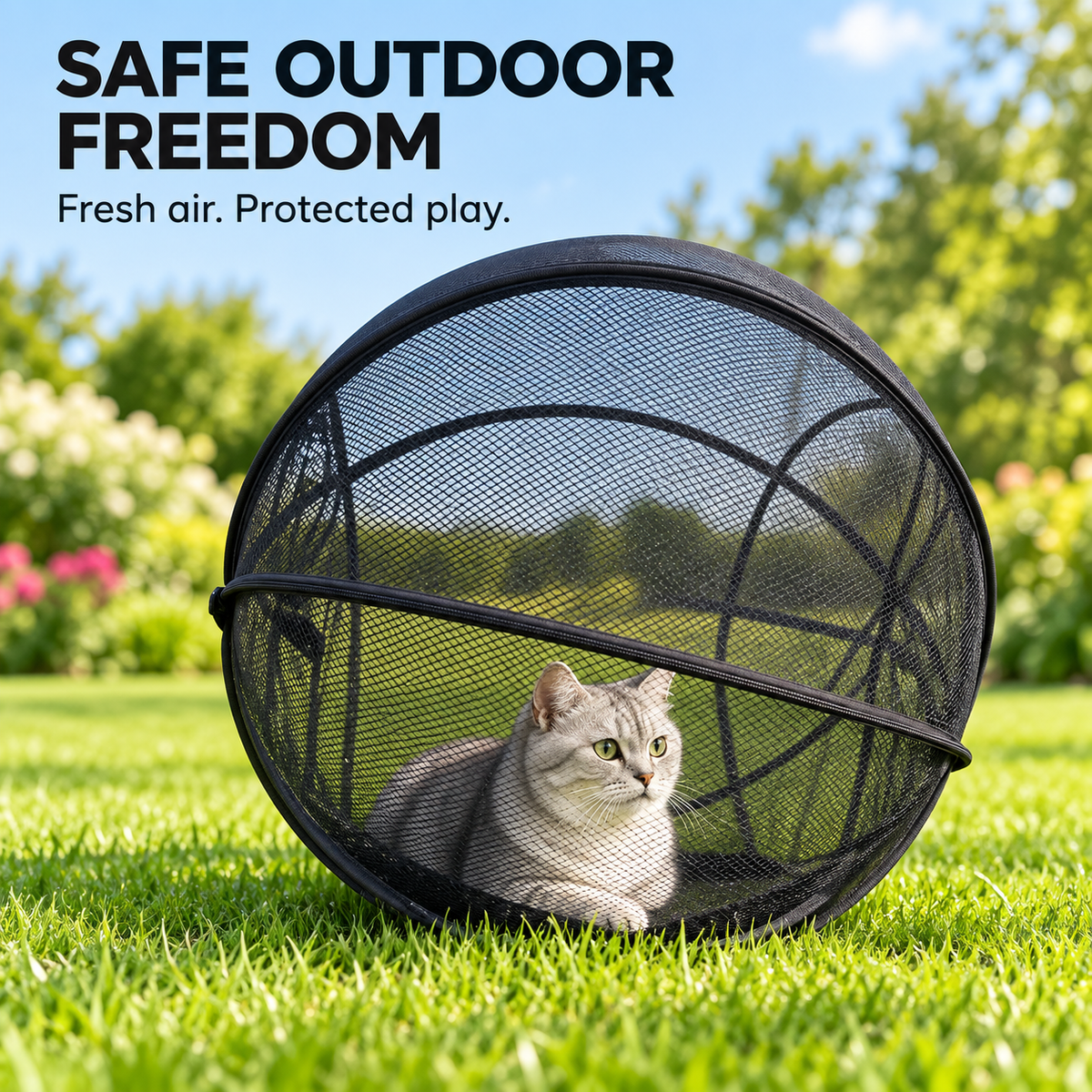 🐱🌿 Trovehand Cat Haven™ – Pop-Up Mesh Playpen