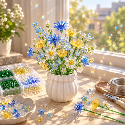 🌸 DIY Beaded Wildflower Bouquet Kit – Handmade Crystal Flower Craft Set