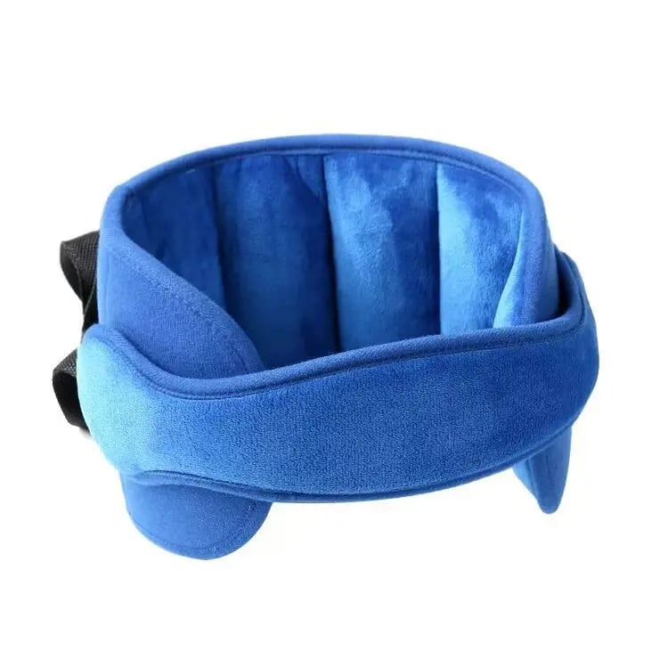 Soft Plush Adjustable Car Seat Head Support Strap with Padded Side Cushions for Kids