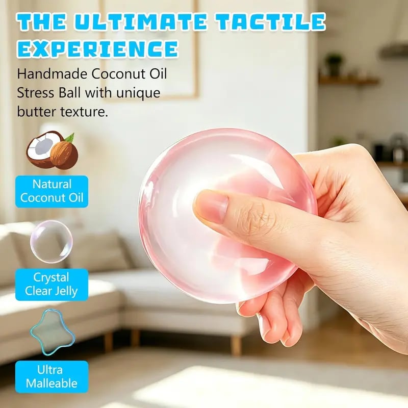 Shape & Squeeze Coconut Oil Stress Ball – No-Rebound Fidget Toy