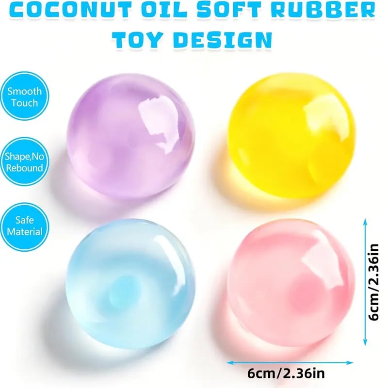 Shape & Squeeze Coconut Oil Stress Ball – No-Rebound Fidget Toy