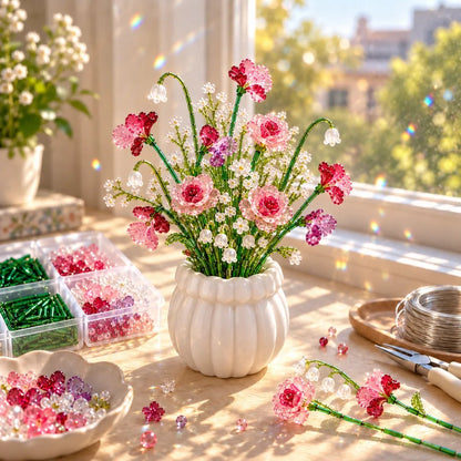 🌸 DIY Beaded Wildflower Bouquet Kit – Handmade Crystal Flower Craft Set