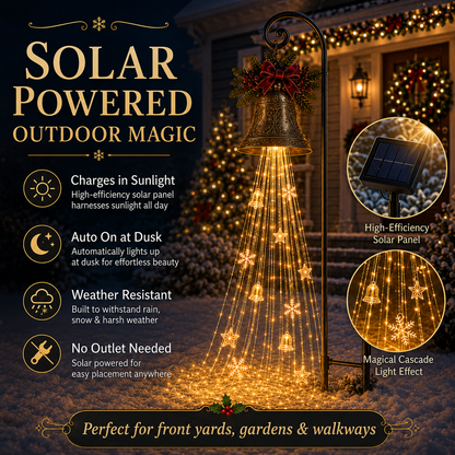 🎄 Christmas Bell Cascade Solar Yard Light✨
