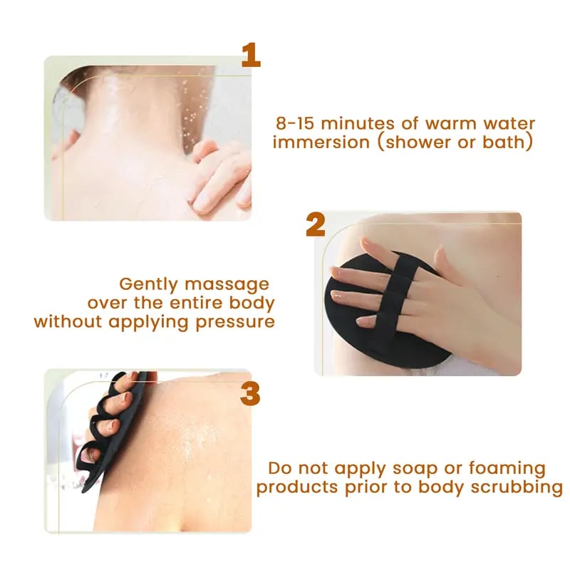 4 Counts Soft Rubber Shower Scrubber for Efficient Cleansing Body, Gentle Exfoliating Bath Brush for All Kinds of Skin and more Cleaning