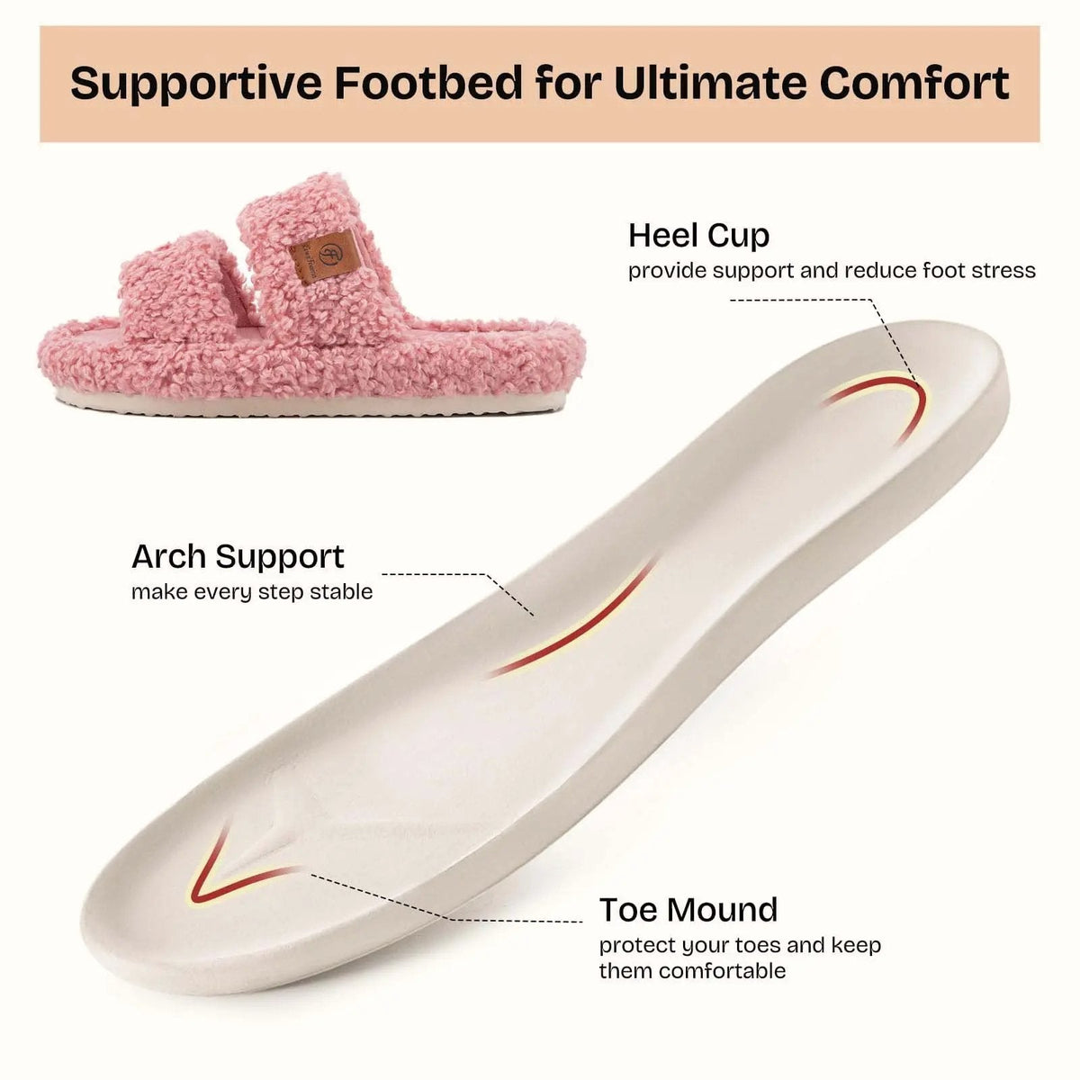 Women's Fuzzy Open-Toe Slippers – Stylish Classic Slides with Soft Memory Foam, Non-Slip Rubber Sole, Perfect Cozy Footwear ,Girl Fur Flipflop Walking Shoes Fluffy Modern Sleeper Slip On Clog