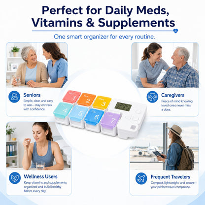 7-Day Smart Pill Organizer with Alarm