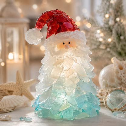 🔥Last Day 49% OFF – 🎅 Beginner-Friendly DIY Lighted Sea Glass Santa Christmas Decor Kit