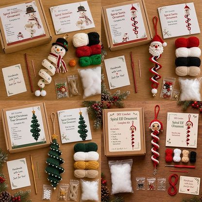 🔥Last Day 50% OFF - 🎅🌲Crochet Snowman Spiral Oranment DIY Kit