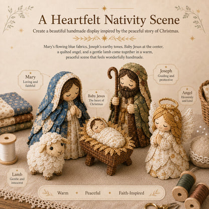✨ DIY Patchwork Nativity Scene Sewing Kit