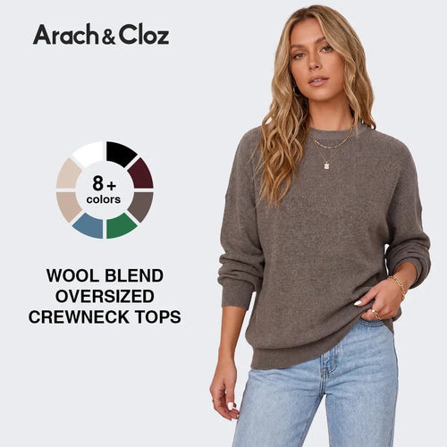 🎁Last Day Promotion 50%🔥Women's Wool Blend Oversized Sweaters Fashion Tops💗Buy 2 Free Shipping