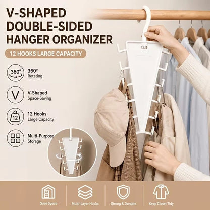 🔥LAST DAY 49%OFF🎁Multi-Functional V-Shaped Double Sided Hanger Storage Rack
