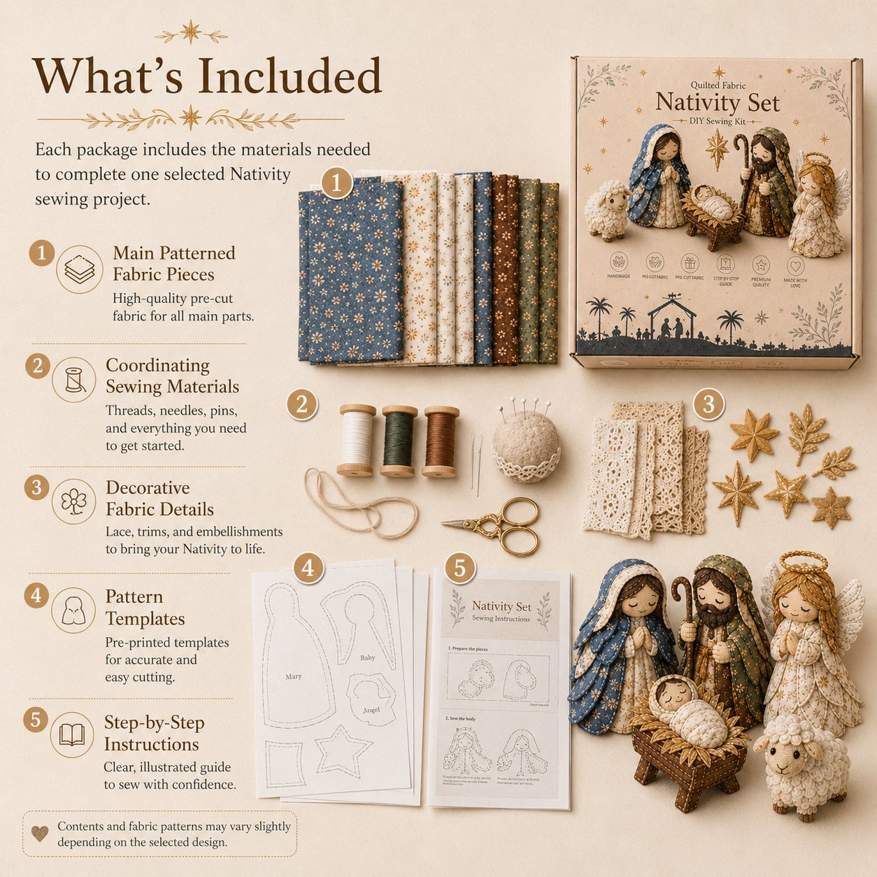 ✨ DIY Patchwork Nativity Scene Sewing Kit