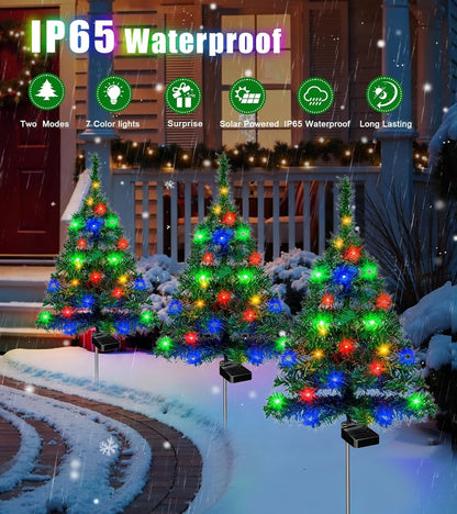 🔥 LAST DAY 49% OFF – Solar Christmas Tree Pathway Lights 🎄✨